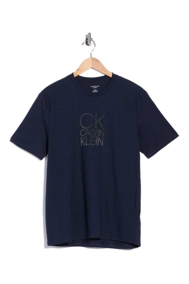 Acid Washed Logo Graphic T-Shirt, Main, color, DARK SAPPHIRE