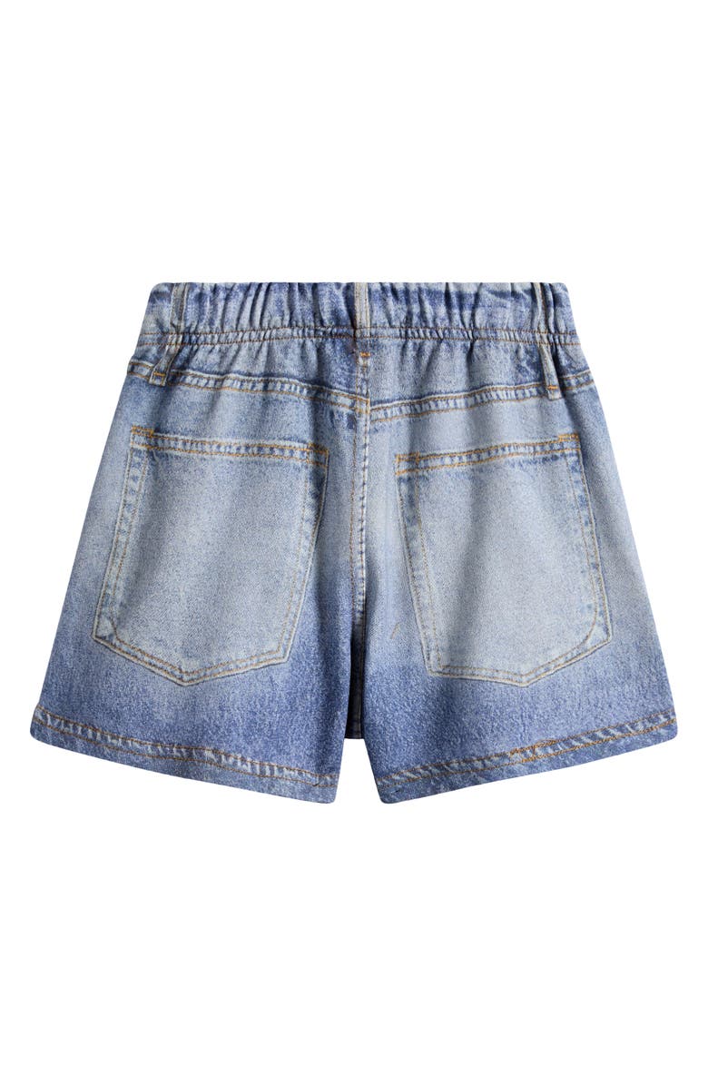 Vintage Havana Kids' Faux Denim Sweatpant Shorts, Alternate, color, Medium Wash