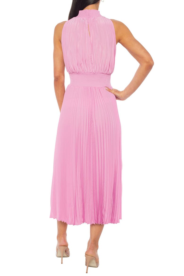 Pleated Sleeveless Midi Dress, Alternate, color, PINK