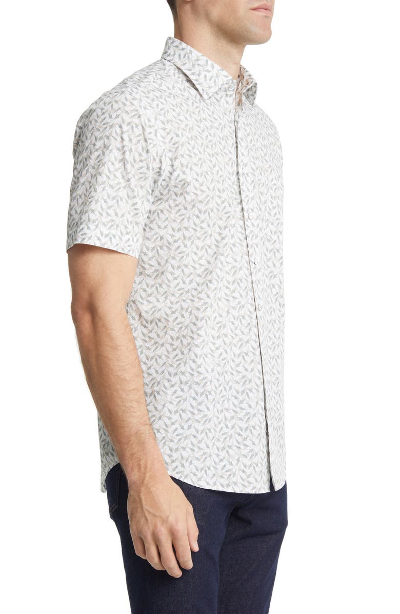 Rodd & Gunn Acacia Bay Fish Print Short Sleeve Button-Up Shirt, Alternate, color,