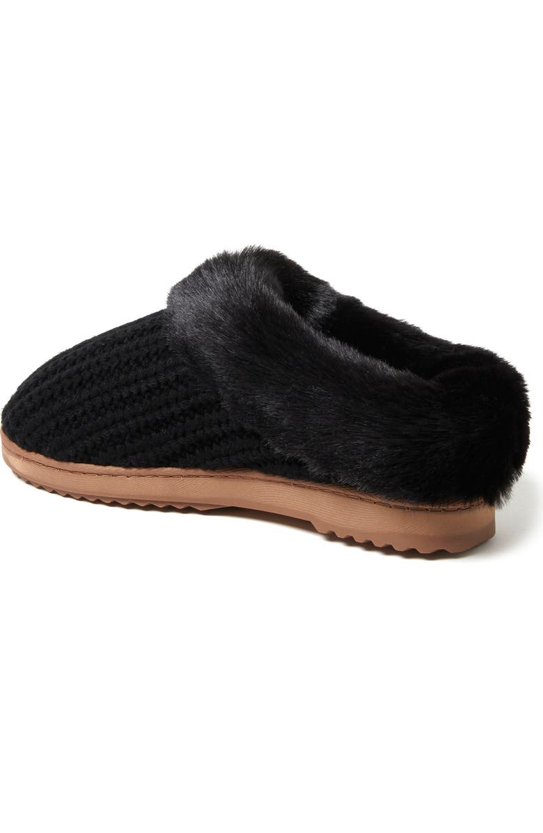 DEARFOAMS Hannah Festive Knit Clog Slipper, Alternate, color, Black Solid