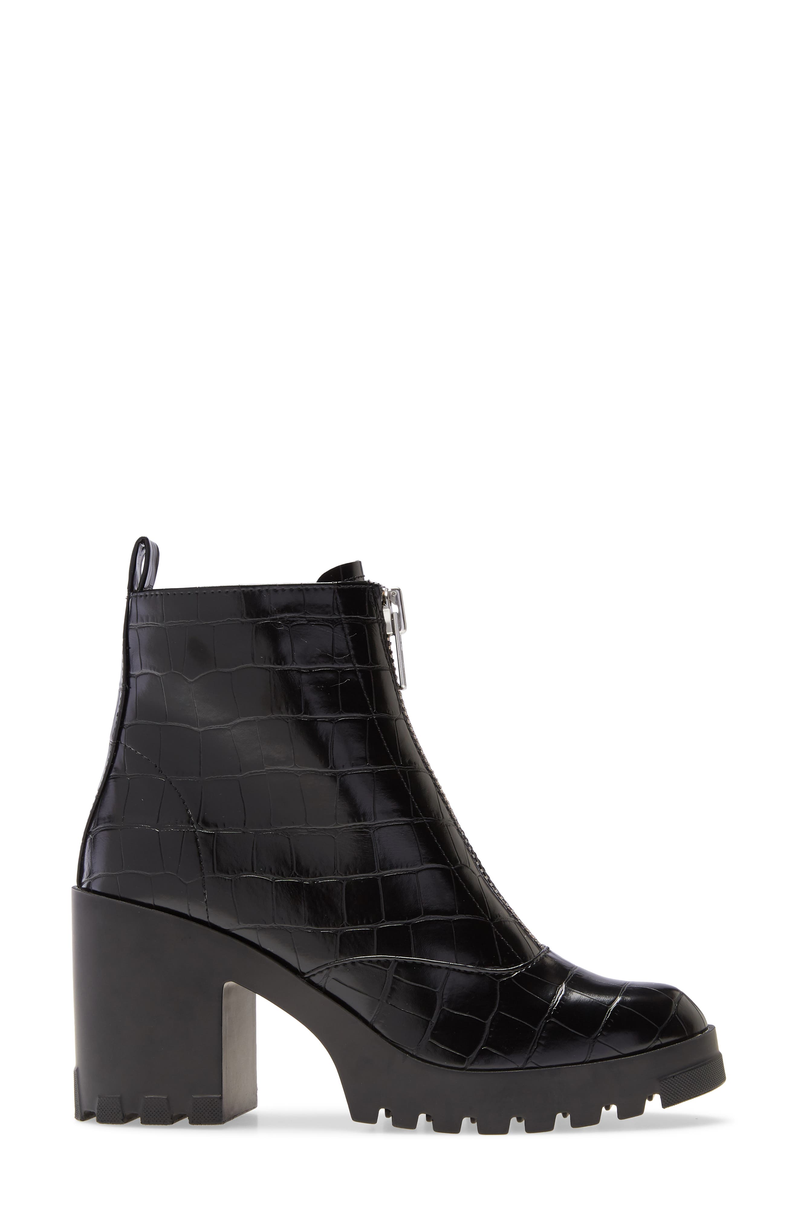 Marley Front Zip Bootie, Alternate, color, BLACK CROC