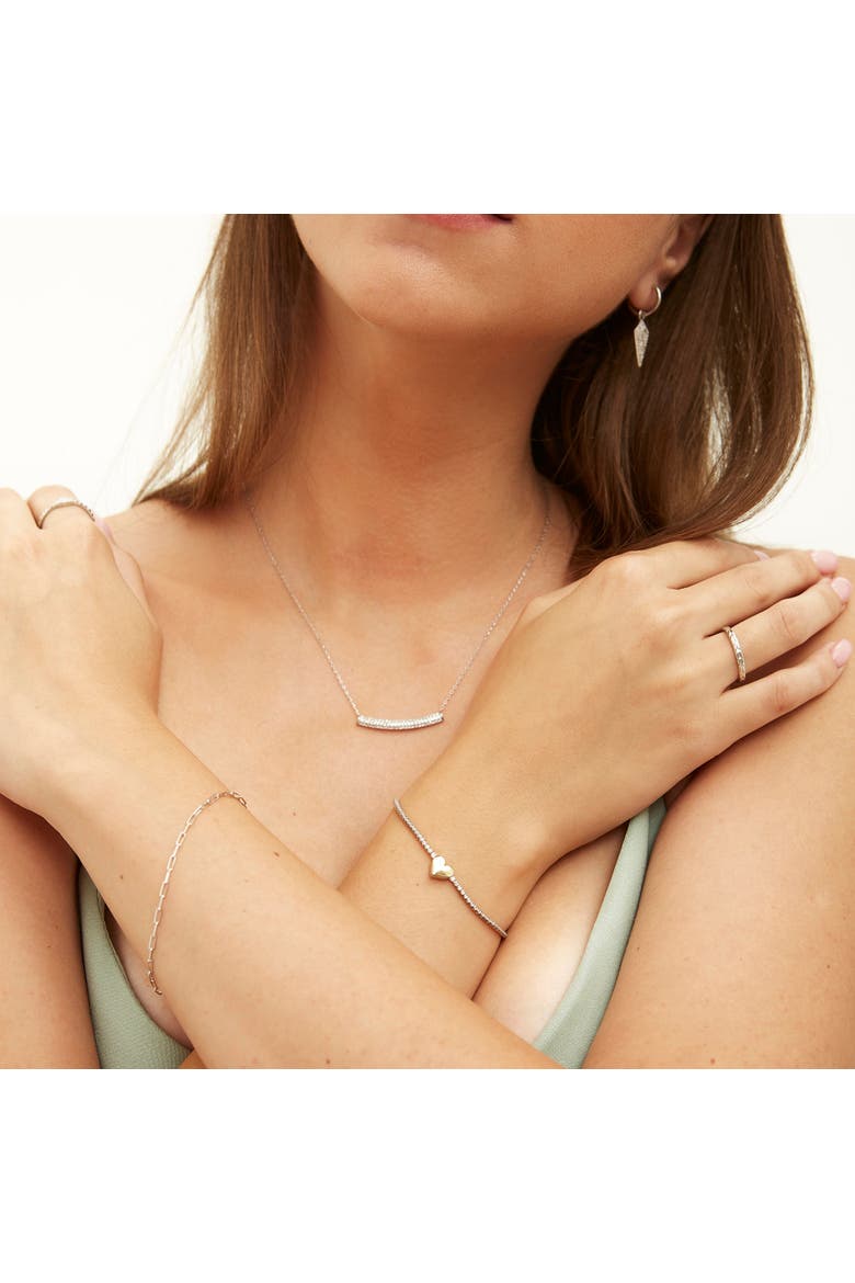 Sterling Silver Heart Tennis Bracelet, Alternate, color, Silver