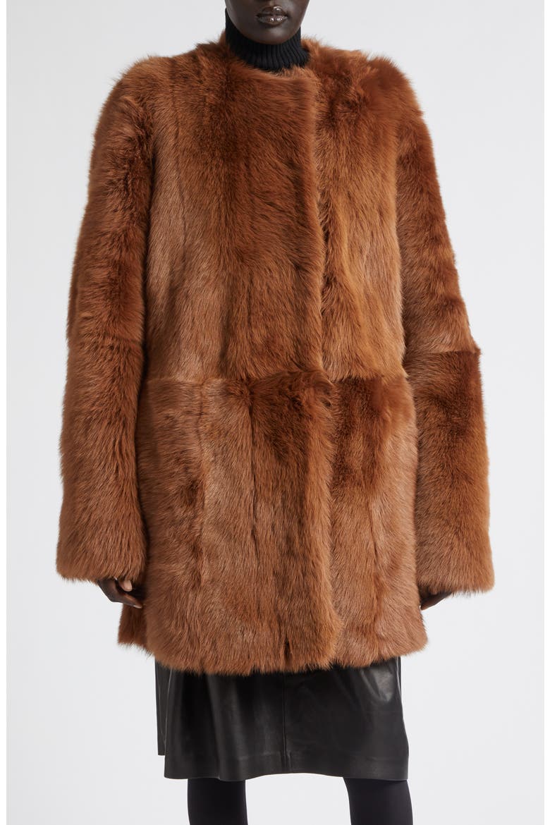 Genuine Shearling Coat, Main, color, GINGER