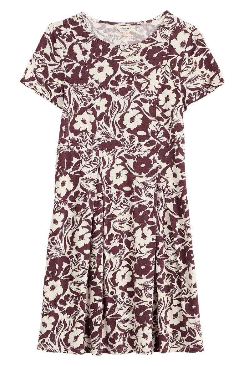 Witch Hazel Floral Pleated Skirt Dress, Alternate, color, SUMMER SHADOWS CACAO