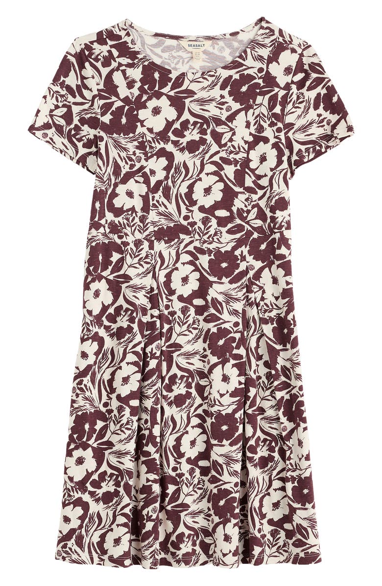 Seasalt Cornwall Witch Hazel Floral Pleated Skirt Dress, Alternate, color, Summer Shadows Cacao