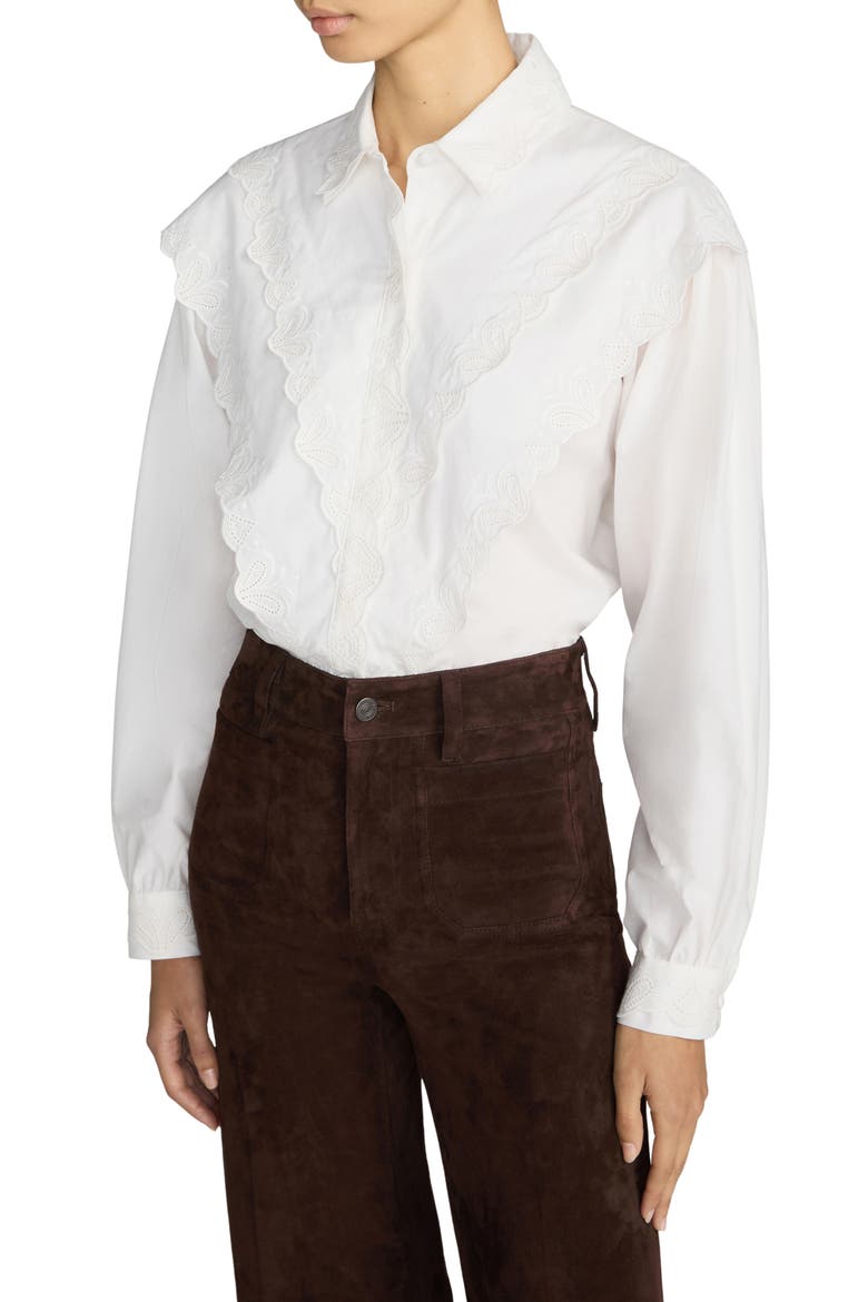 The Poplin Equestrian Cotton Shirt, Alternate, color, WHITE