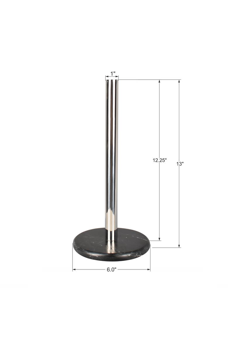Avery Modern Classic Metal with Non Slip Weighted Marble Base Paper Towel Holder, Alternate, color, Chrome / Black Marble