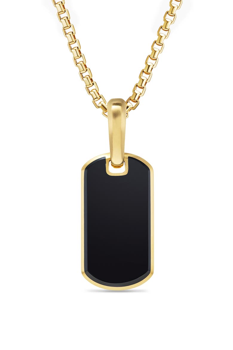 Men's Chevron Tag, 21mm, Main, color, 18K YELLOW GOLD/ BLACK ONYX