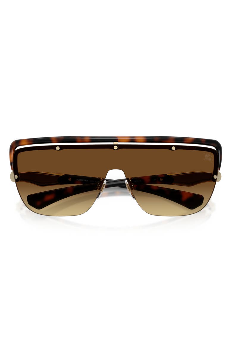 Burberry 144m Rectangular Shield Sunglasses, Alternate, color, Dark Havana / Brown Gradient