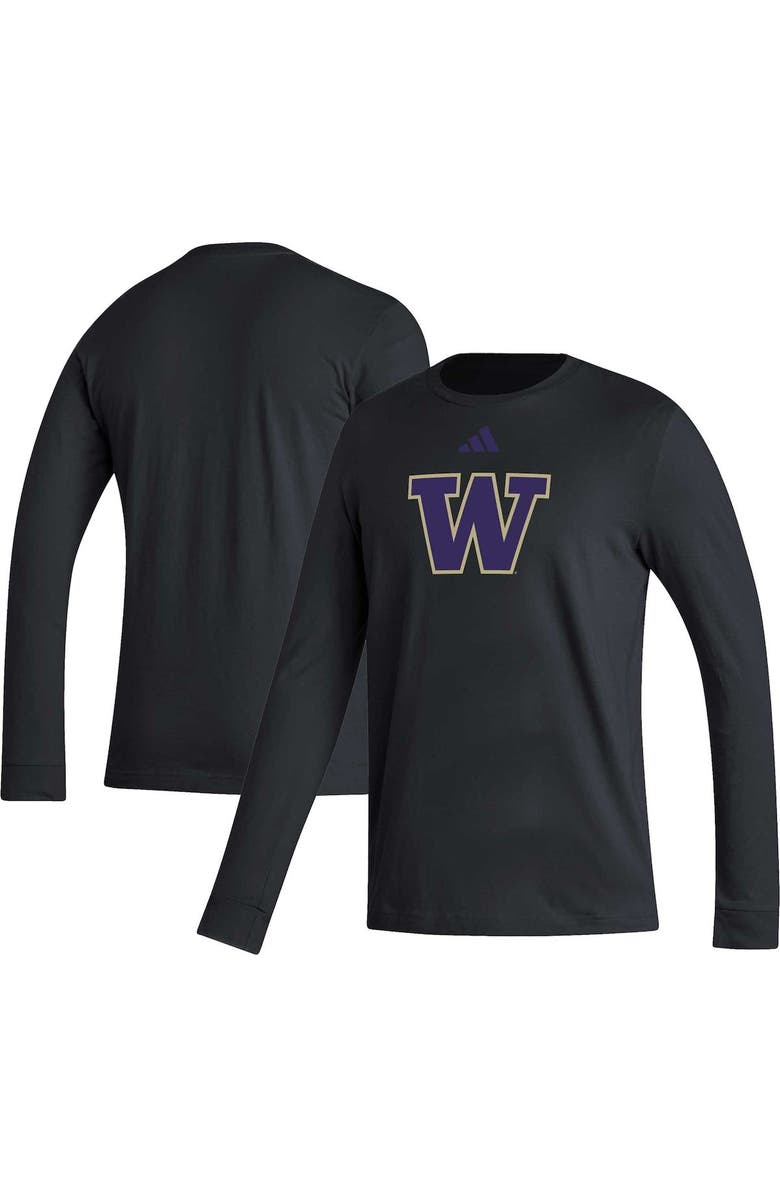 adidas Men's adidas Black Washington Huskies Locker Logo Fresh Long Sleeve T-Shirt, Alternate, color, Black