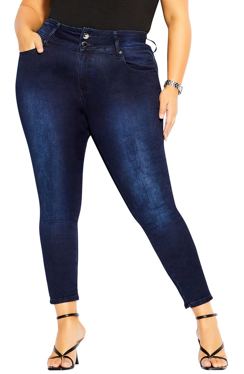 City Chic Harley High Waist Skinny Jeans, Main, color, 