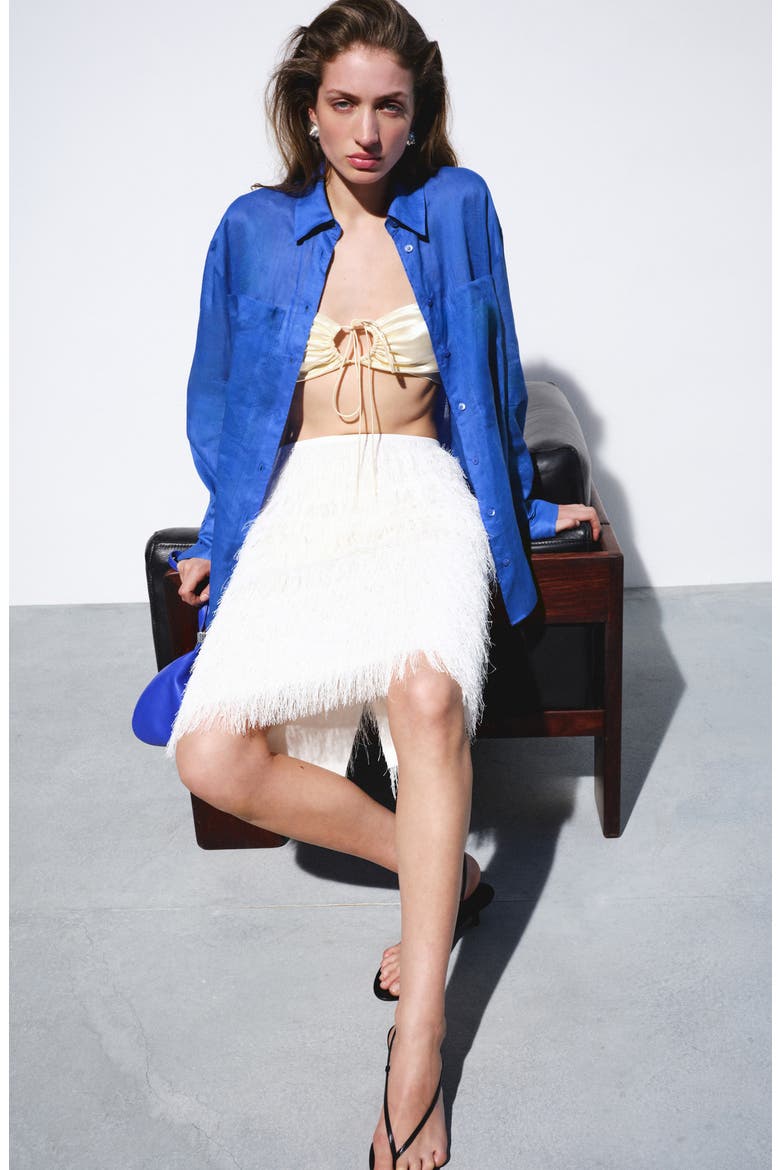 Ramie Button-Up Shirt, Alternate, color, BLUE