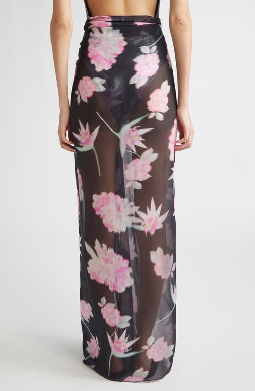 JULIE KEGELS JULIE KEGELS FLORAL PRINT SILK PAREO SKIRT