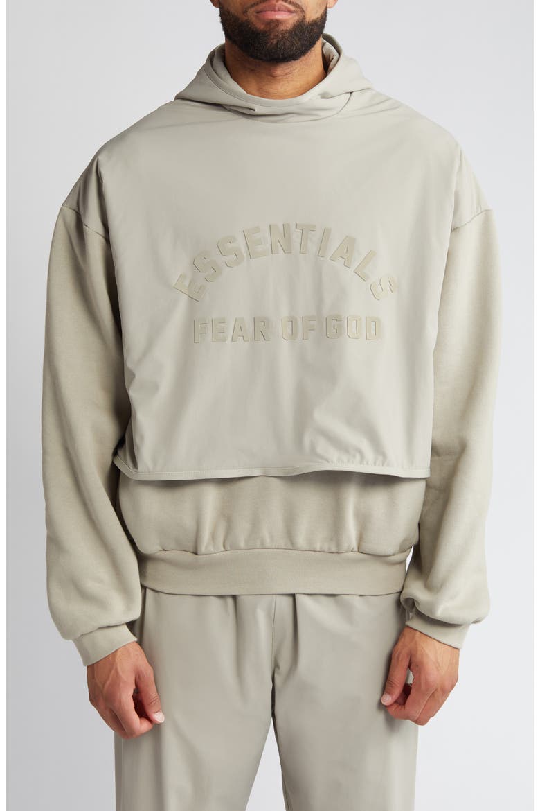 Nylon & Fleece Hoodie, Main, color, SEAL/ SEAL