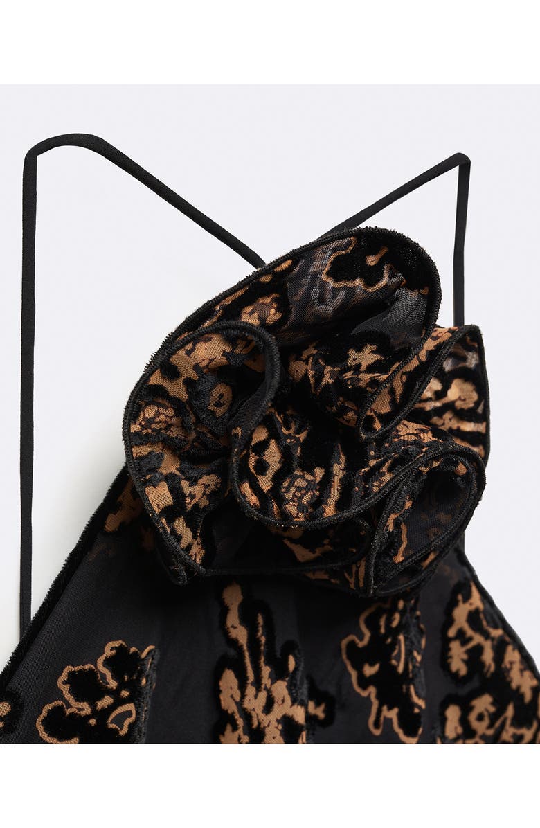 MANGO Jacquard Halter Dress, Alternate, color, 