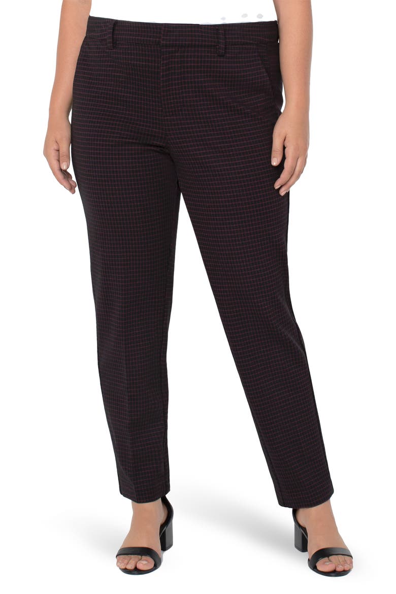 Kelsey Knit Ankle Trousers, Main, color, CRANBERRY/ BLACK