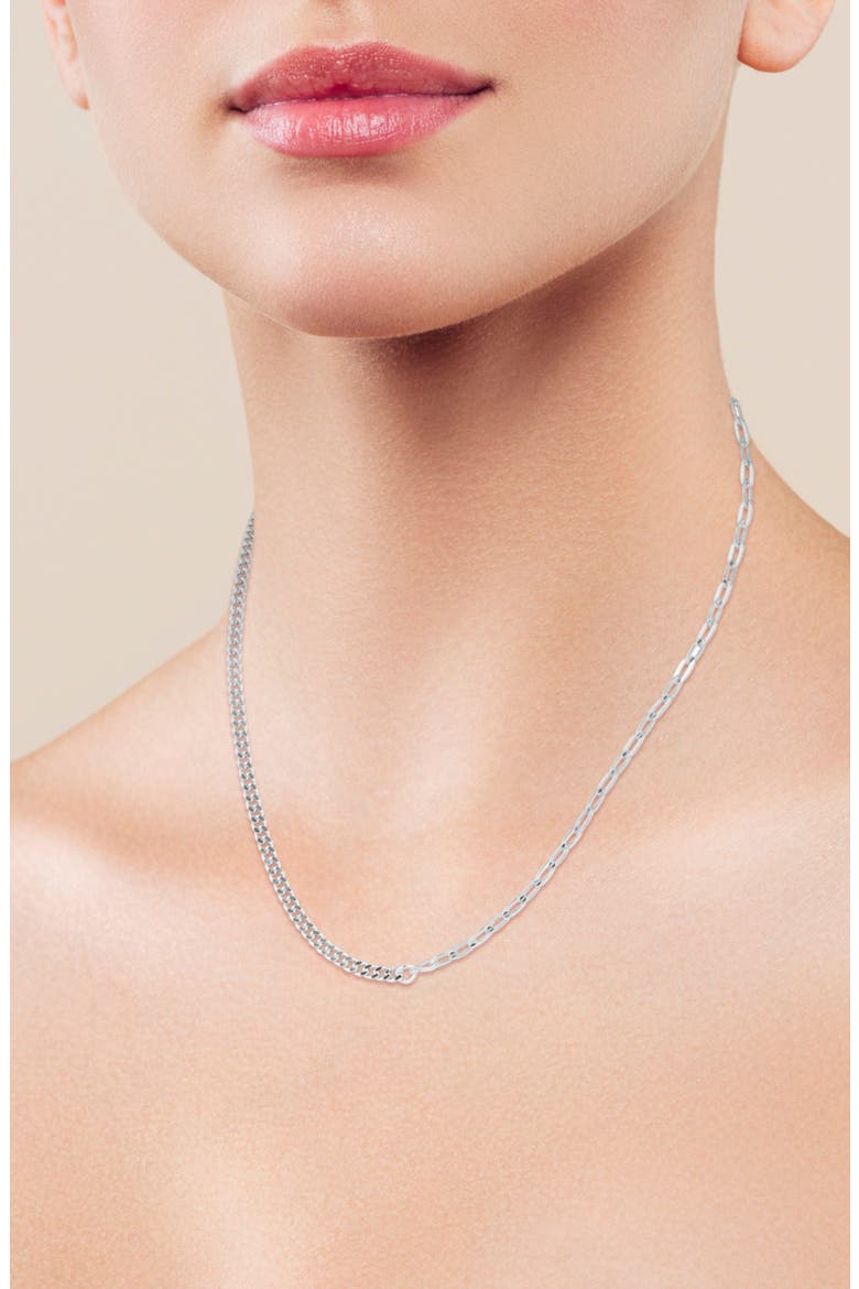 Mixed Link Chain Necklace, Alternate, color, SILVER