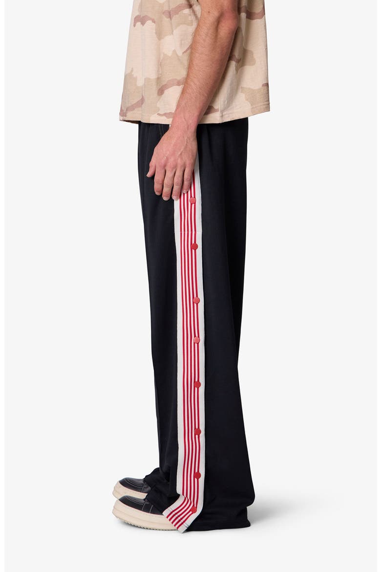 Side Snap Striped Track Pants, Alternate, color, BLACK