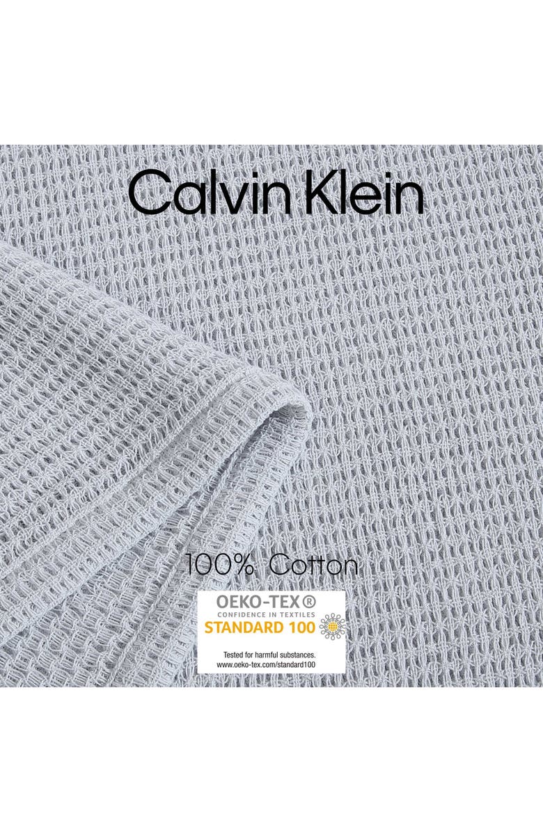 Calvin Klein Home Cotton Honeycomb Weave Blanket, Alternate, color, Light Pastel Blue