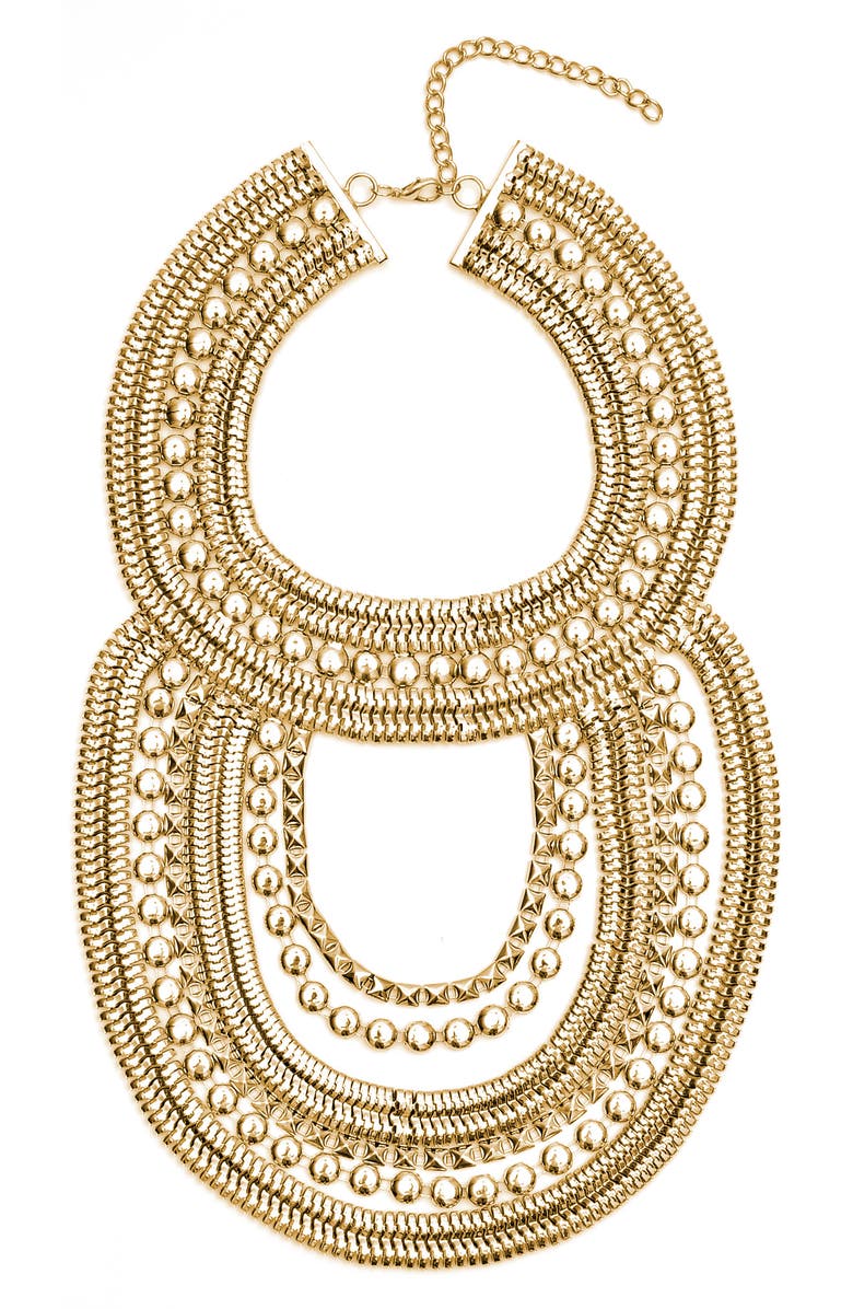 EYE CANDY LOS ANGELES Cleo Statement Necklace, Main, color, 