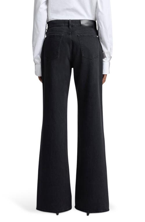7 For All Mankind Lotta Seamed Patch Pocket Flare Jeans In Black