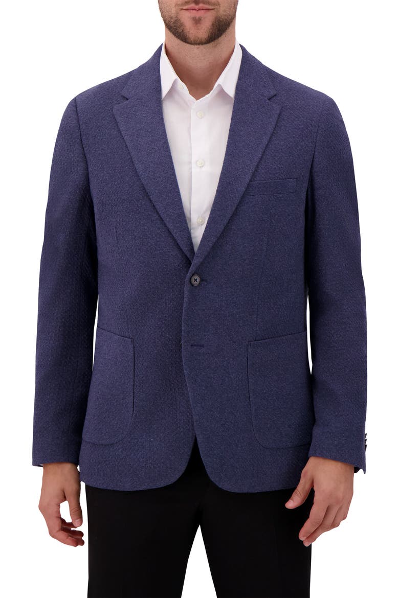 Modern Fit Textured Knit Cotton Blend Sport Coat, Main, color, BLUE