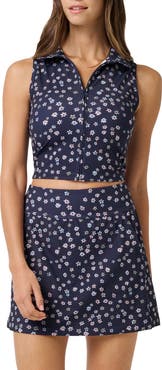 TravisMathew Moveknit Zip Crop Top