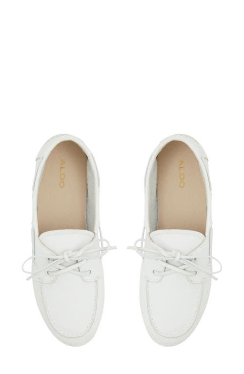 Aldo Sail Boat Shoe In White/bone