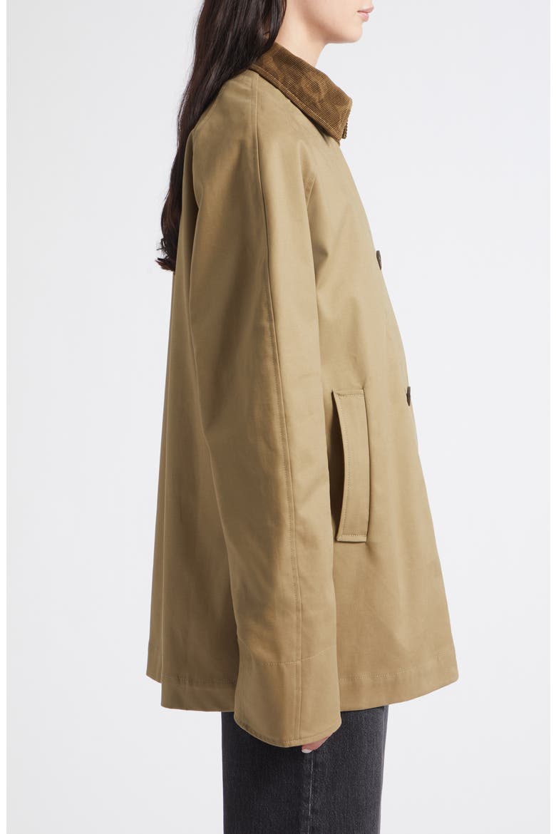 Essee Solid Cotton Coat, Alternate, color, BROWN