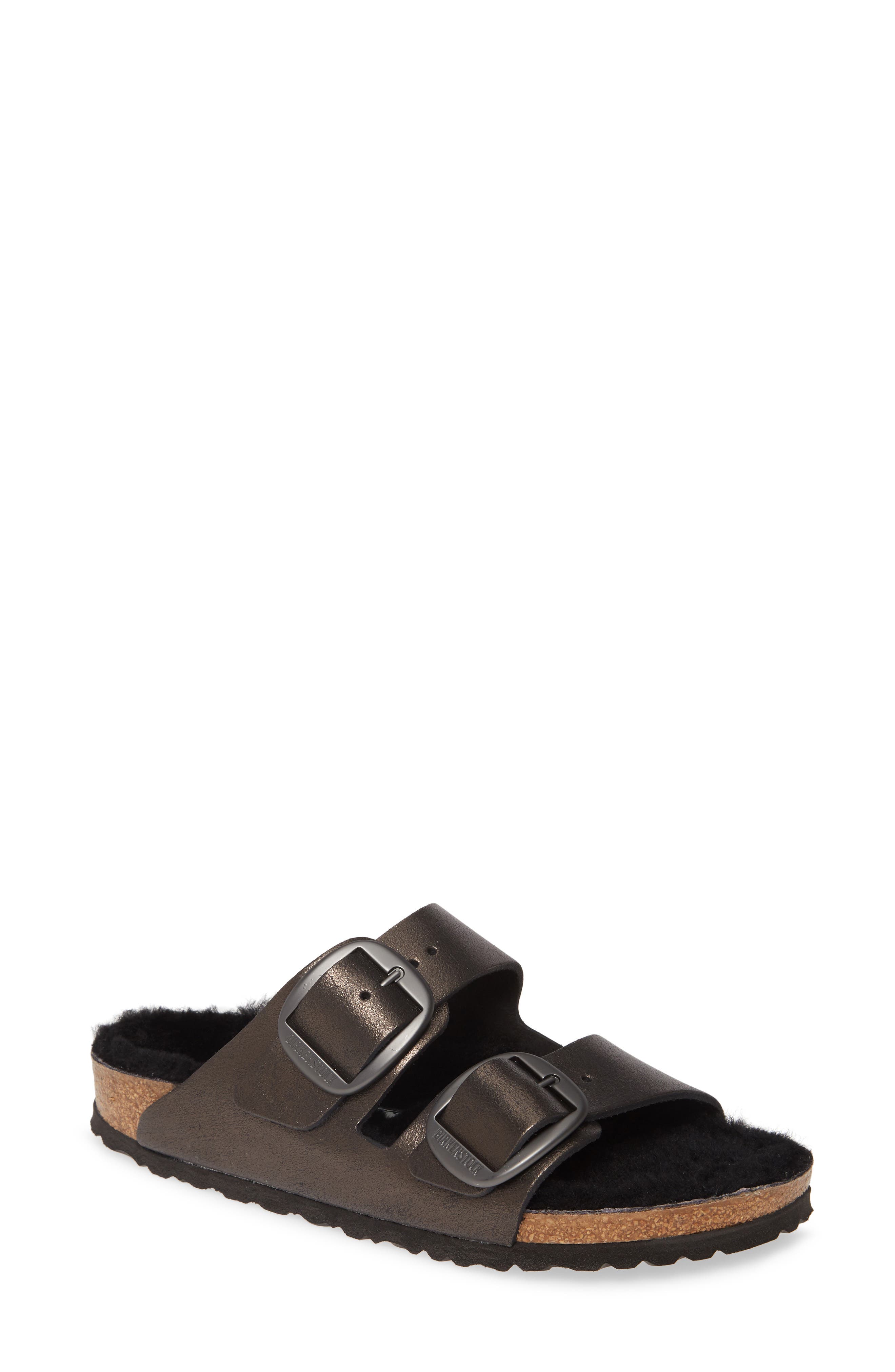 Birkenstock Perfect Pairs Arizona Big Buckle Sandal with Genuine Shearling Lining, Main, color, 