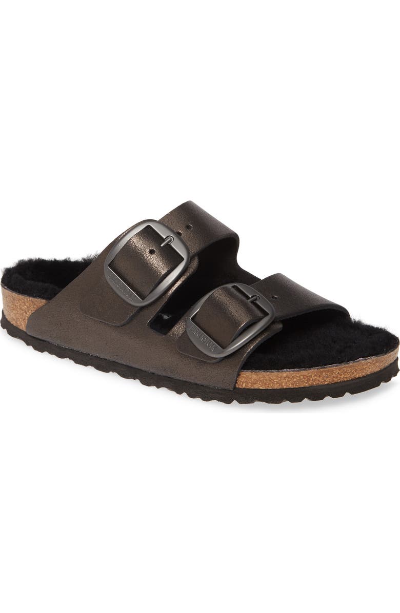 Birkenstock Perfect Pairs Arizona Big Buckle Sandal with Genuine Shearling Lining, Main, color,