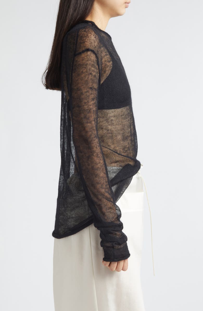 GIA STUDIOS Lanky Superkid Mohair & Extrafine Merino Wool Blend Sweater, Alternate, color, Black