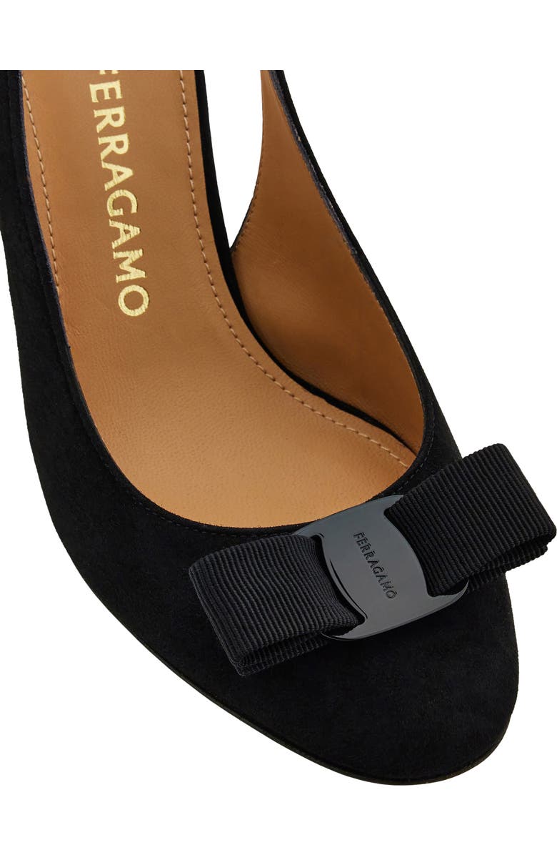 FERRAGAMO Vara Bow Slingback Stiletto Pump, Alternate, color, Nero