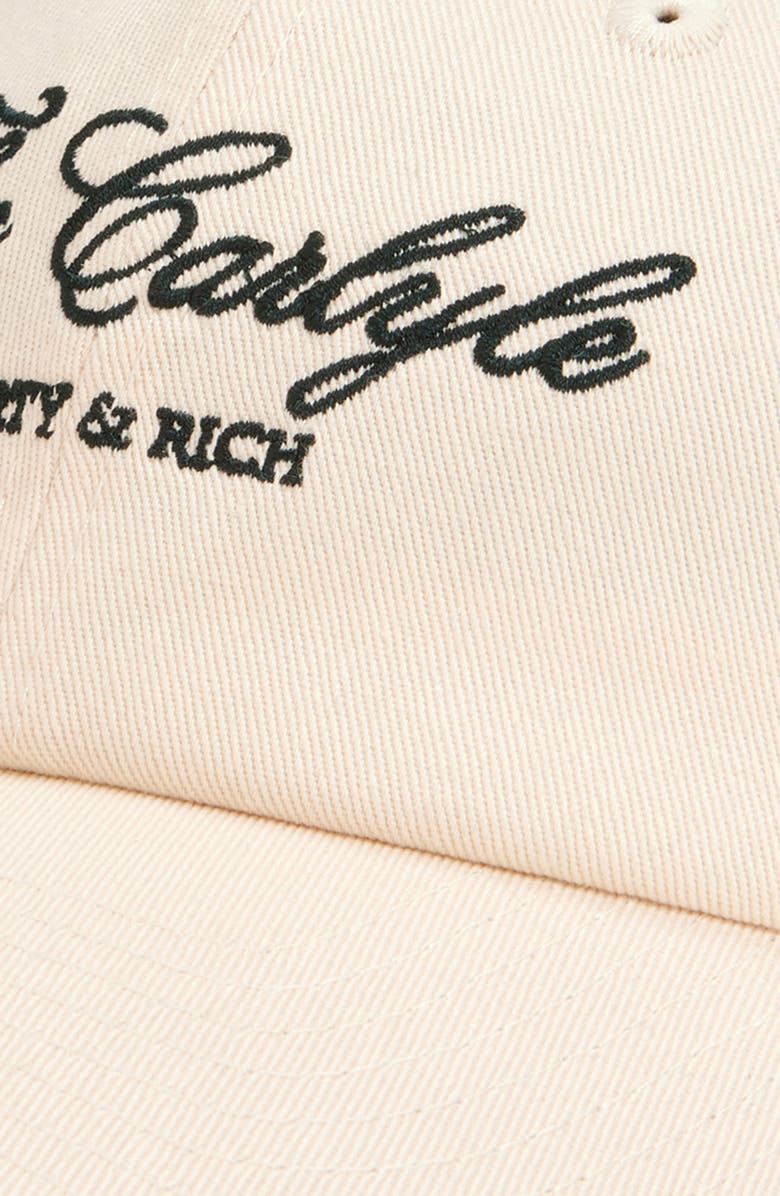 Sporty & Rich Carlyle Embroidered Logo Cotton Twill Baseball Cap, Alternate, color,