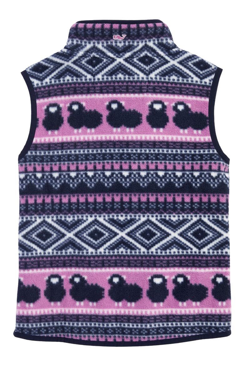 Kids' Harbor Fleece Vest, Alternate, color, SHEEP FAIRISLE - MULBERRY