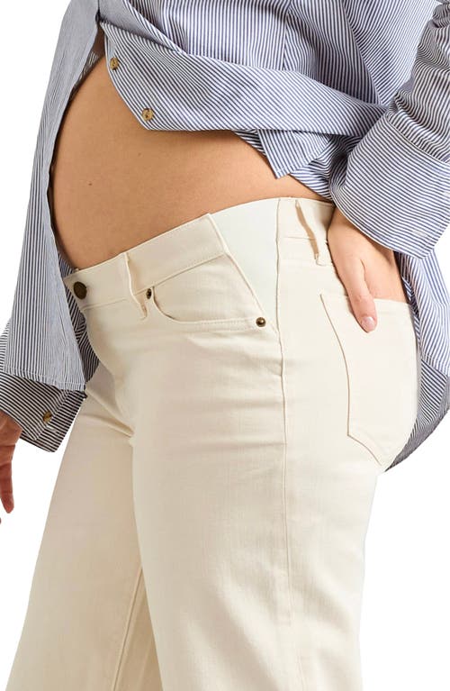 Hatch Collection Under The Bump Relaxed Wide Leg Maternity Jean In Vanilla In White