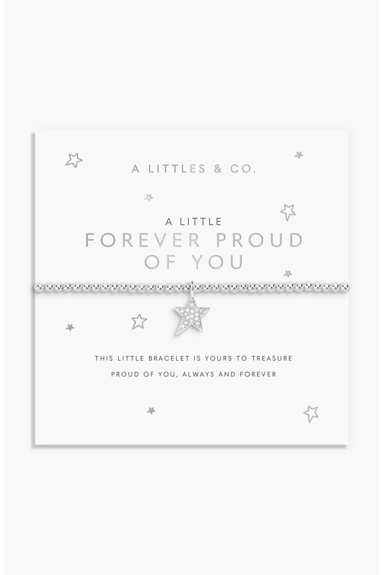 A Little 'Forever Proud Of You' Bracelet In Silver Plating, Main, color, Metallic Silver