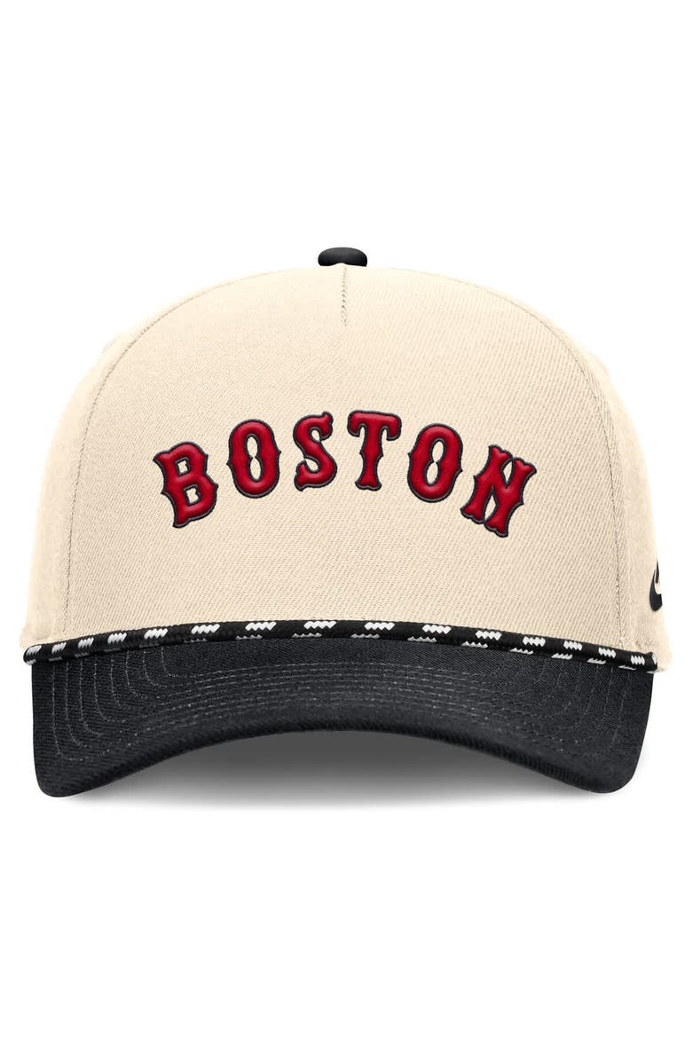 Nike Men's Nike Natural/Black Boston Red Sox Cooperstown Collection Rise Adjustable Hat, Alternate, color, Natural