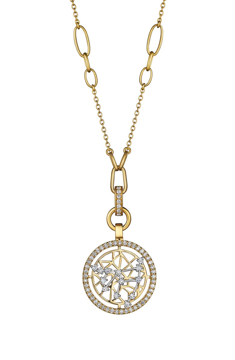 Hueb Estelar Capricorn 18K Gold & Diamond Pendant Necklace, Main, color, 