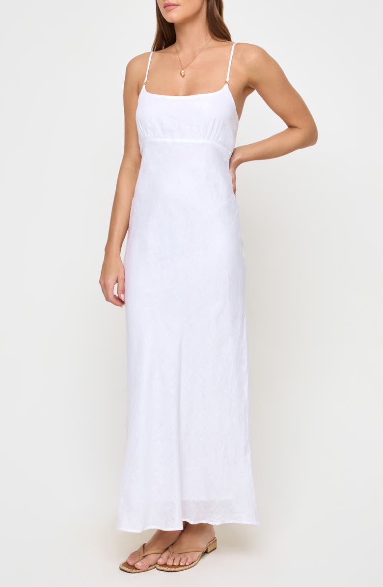LSPACE Moonrise Linen Maxi Dress, Main, color, White