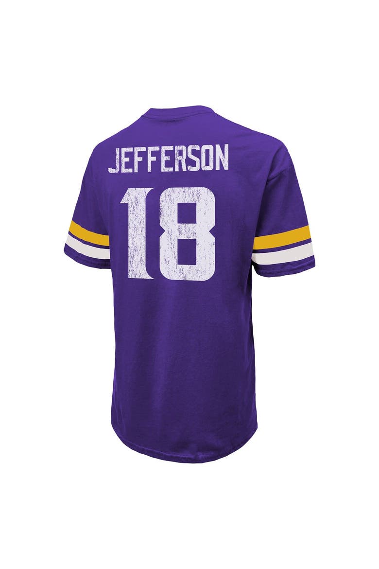 Men's Majestic Threads Justin Jefferson Purple Minnesota Vikings Name & Number Oversize Fit T-Shirt, Alternate, color, Purple