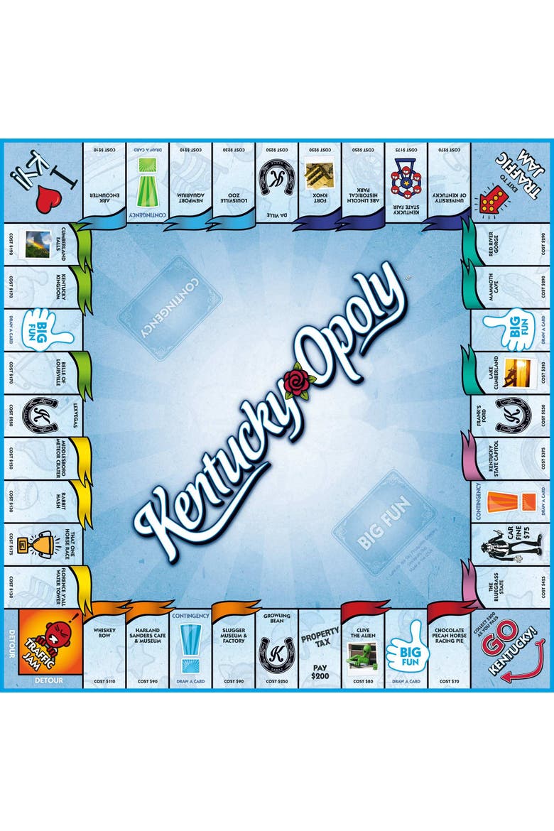 Kentucky Opoly Board Game, Alternate, color, Multicolored