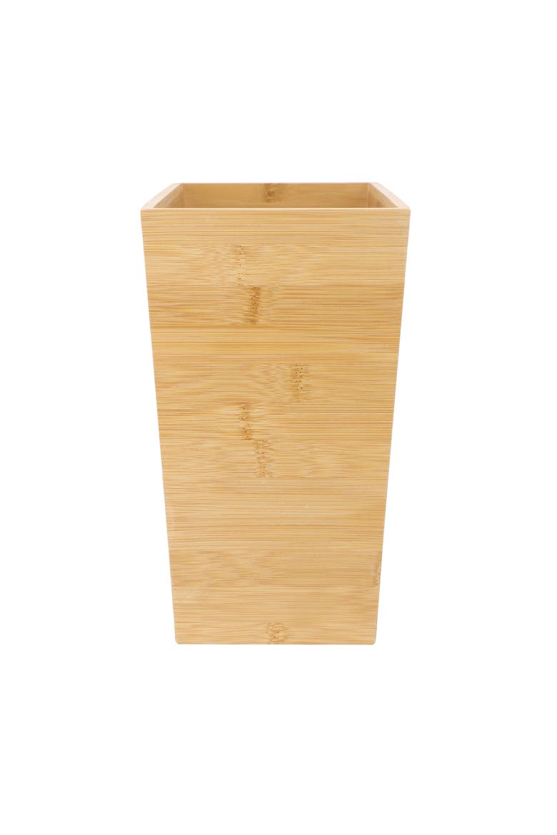 10.5 x 5.75 Inch Rectangle Wood Waste Basket, Alternate, color, Bamboo
