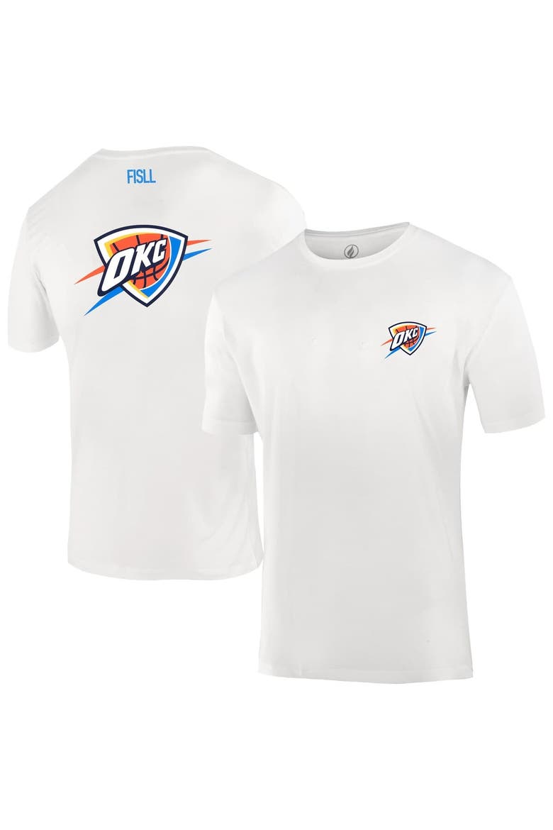 Unisex FISLL  White Oklahoma City Thunder Burst Logo T-Shirt, Alternate, color, White