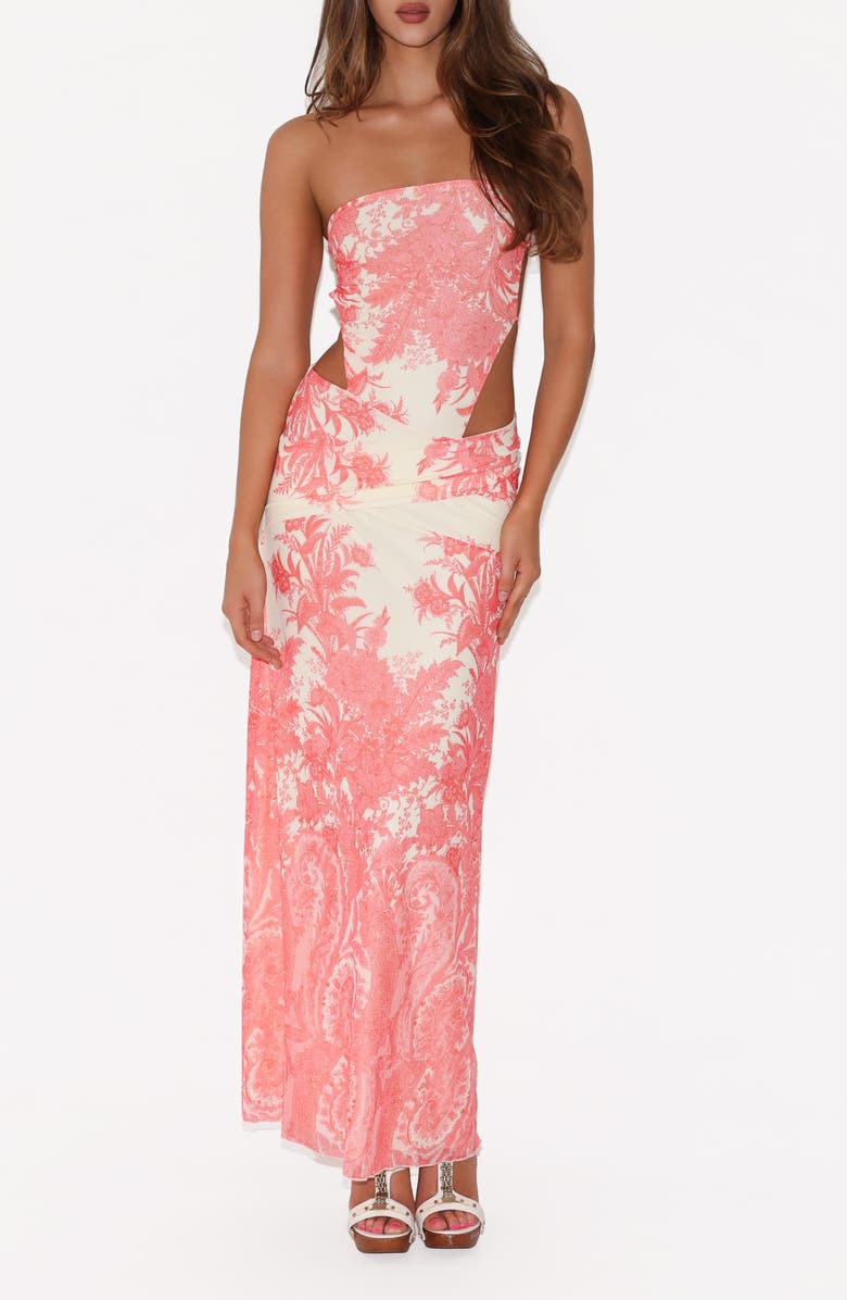 Tiger Mist Poppi Strapless Cutout Maxi Dress, Main, color,