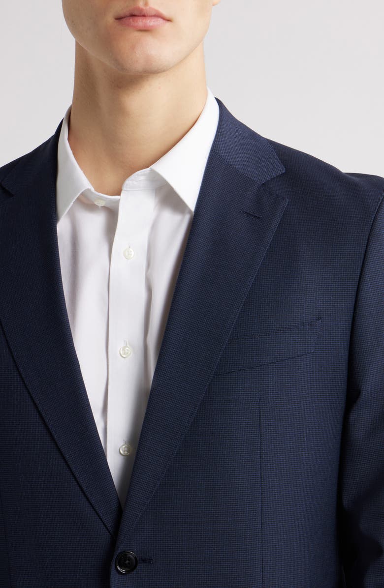 BOSS Huge Slim Fit Houndstooth Microcheck Sport Coat, Alternate, color, Dark Blue