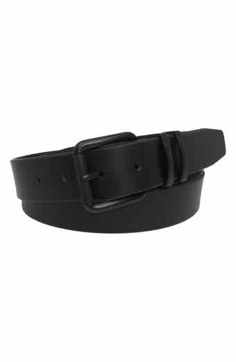 BOCONI Matte Buckle Roller Burn Edge Leather Belt