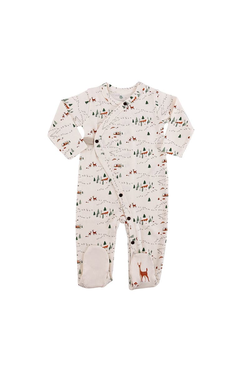 Finn + Emma Organic Footie I Into the Woods, Main, color, Off White