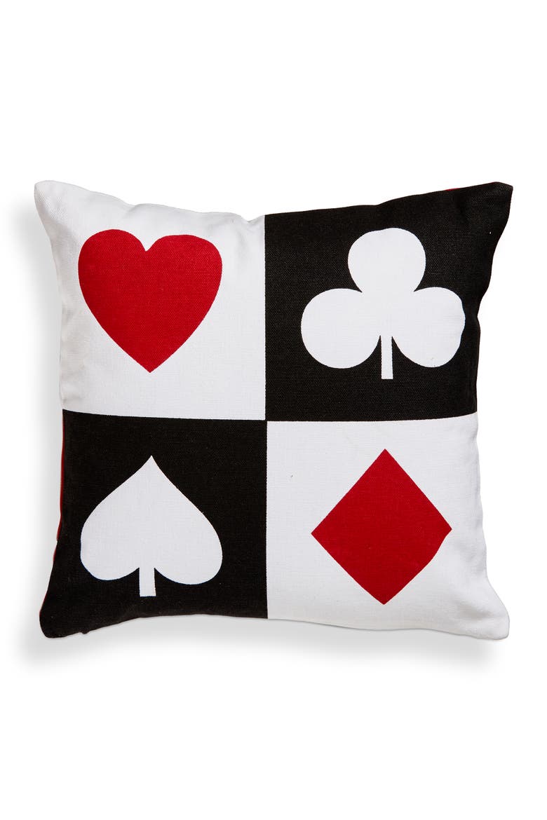 Everyday Suits Graphic Pillow Multi Cotton Cover 12x12x3 in, Main, color, White